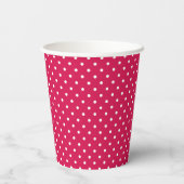 Gobelets En Papier Points classiques blancs - Rouge framboise (Verso)