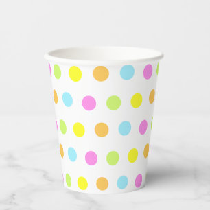 Gobelets En Papier Points colorés dans des couleurs pastel