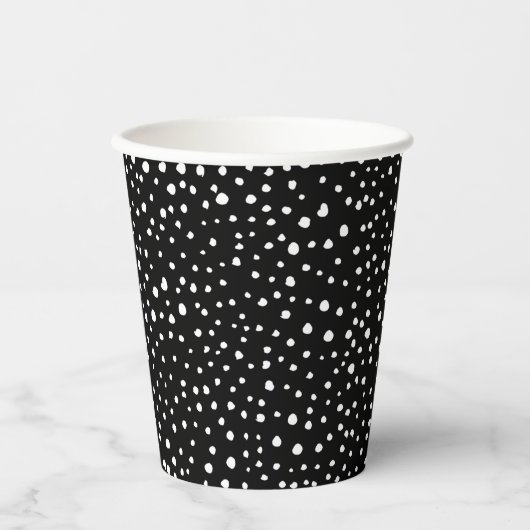 Gobelets En Papier Points dalmatiens, Zones dalmatiennes, Noir et Bla (Recto)