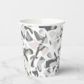 Gobelets En Papier Points gris clair motif Abstrait tacheté (Gauche)
