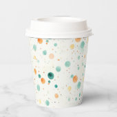Gobelets En Papier POINTS Tangerins Turquoise (Verso)