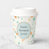 Gobelets En Papier POINTS Tangerins Turquoise (Recto)