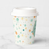 Gobelets En Papier POINTS Tangerins Turquoise (Droite)