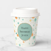 Gobelets En Papier POINTS Tangerins Turquoise (Recto)