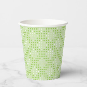 Gobelets En Papier Points verts plats et Motif ovale
