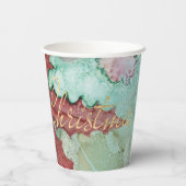 Gobelets En Papier Pointsetta de Noël (Verso)