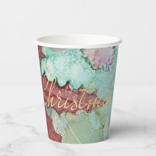 Gobelets En Papier Pointsetta de Noël (Verso)