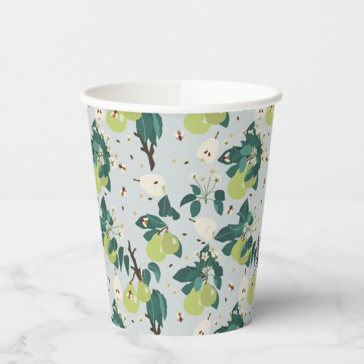 Gobelets En Papier Poires et abeilles dans une cuisine de jardin bota (Gauche)