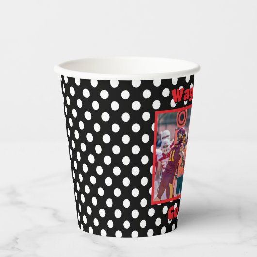 Gobelets En Papier Pois blancs - Accent rouge (Recto)