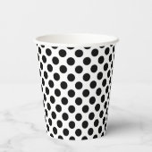 Gobelets En Papier Pois, Motif Polka Dot, noir et blanc (Verso)