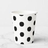 Gobelets En Papier Pois noir blanc grand élégant motif (Verso)