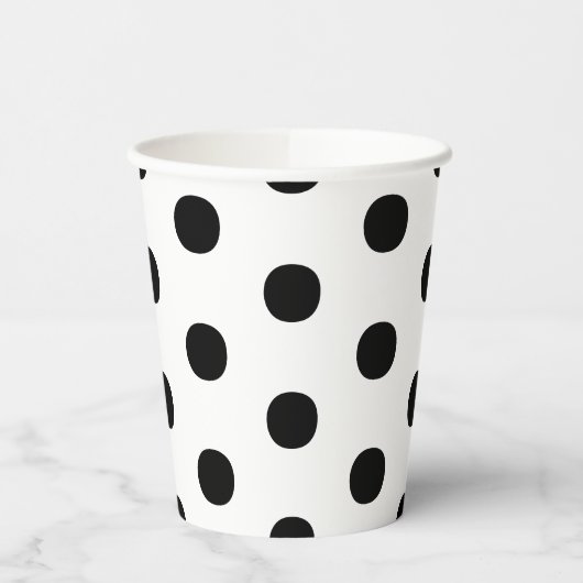 Gobelets En Papier Pois noir blanc grand élégant motif (Gauche)
