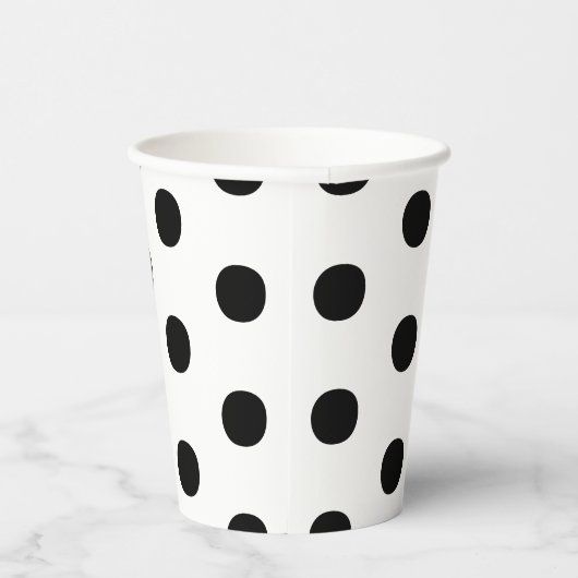 Gobelets En Papier Pois noir blanc grand élégant motif (Droite)