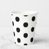 Gobelets En Papier Pois noir blanc grand élégant motif (Recto)