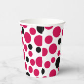Gobelets En Papier pois noir rouge rétro sur arrière - plan blanc (Droite)