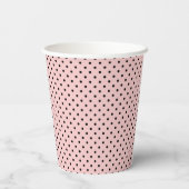 Gobelets En Papier Pois rose noir (Verso)