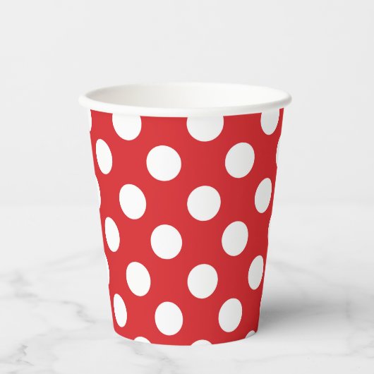 Gobelets En Papier Pois rouge et blanc fête d'anniversaire (Recto)