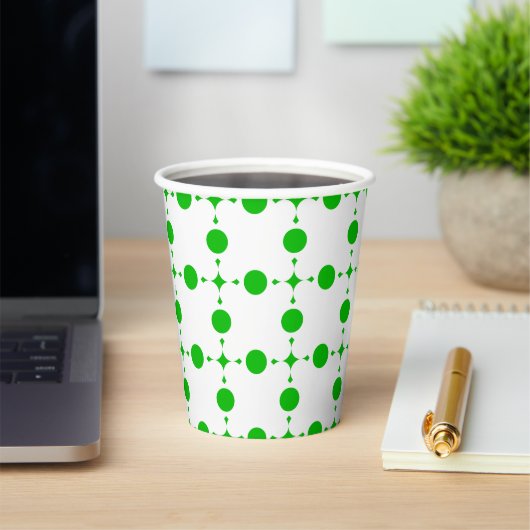 Gobelets En Papier Pois verts, Motif à points Polka, points, pointill (Insitu)