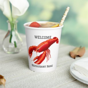 Gobelets En Papier Poisson moderne fruits de mer Poisson frais Accuei