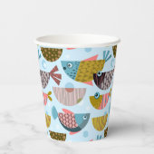Gobelets En Papier Poisson rétro (Verso)