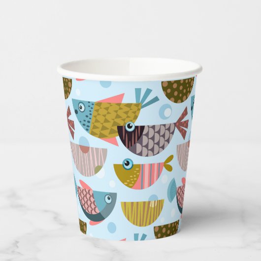 Gobelets En Papier Poisson rétro (Gauche)