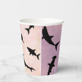 Gobelets En Papier Poisson rose sur galaxie dégradée Espace (Droite)