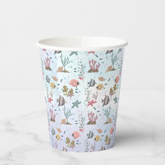 Gobelets En Papier Poisson Sous La Mer (Gauche)