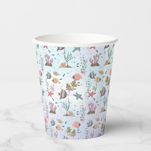 Gobelets En Papier Poisson Sous La Mer (Recto)