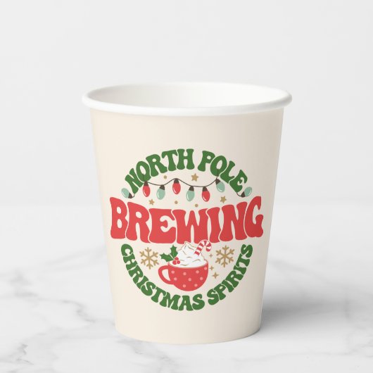 Gobelets En Papier Pôle Nord Brassage Noël Esprits Papier café (Verso)