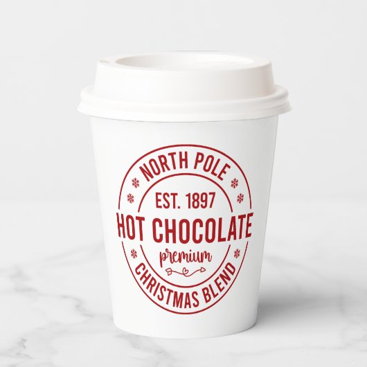Gobelets En Papier Pôle Nord Chocolat chaud Noël (Verso)