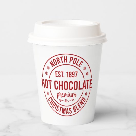 Gobelets En Papier Pôle Nord Chocolat chaud Noël (Recto)