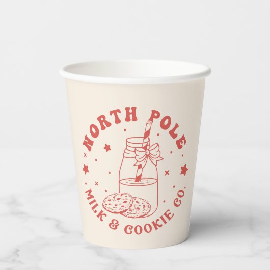 Gobelets En Papier Pôle Nord Lait Et Cookie Co. Santa Claus (Verso)