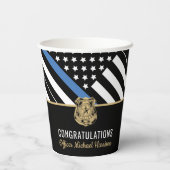 Gobelets En Papier Police Blue Line Police Law Enforcement Party Grad (Verso)