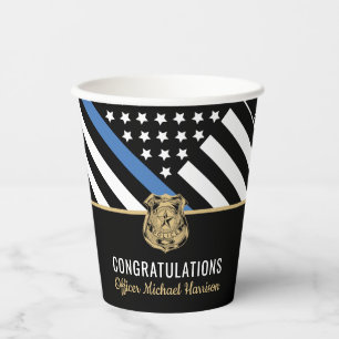 Gobelets En Papier Police Blue Line Police Law Enforcement Party Grad