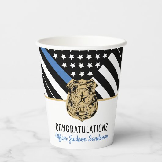 Gobelets En Papier Police Police Service de la retraite (Verso)