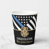 Gobelets En Papier Police Retraite Ligne bleue Application de la loi (Verso)