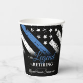 Gobelets En Papier Police Retraite Ligne bleue Drapeau Application de (Verso)
