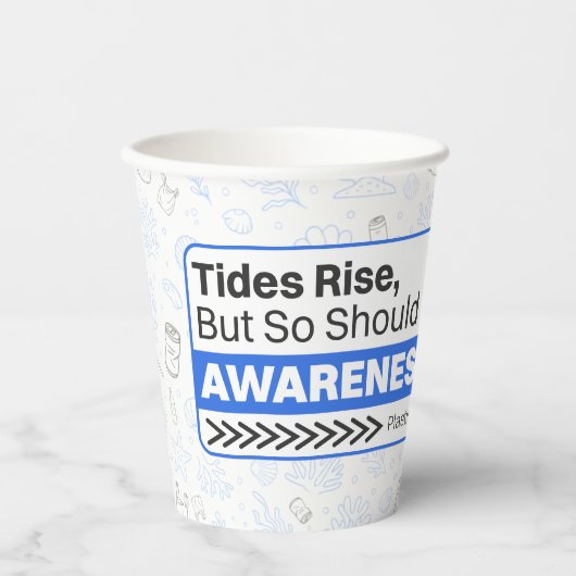 Gobelets En Papier Pollution plastique océanique Sensibilisation De l (Recto)