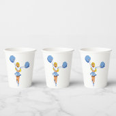 Gobelets En Papier Pom-pom girl Avec Pom Pom Bleu