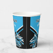 Gobelets En Papier Pom-pom girl en bleu, noir et blanc (Droite)