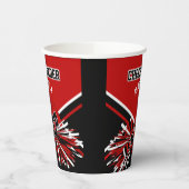 Gobelets En Papier Pom-pom girl en rouge, noir et blanc (Gauche)