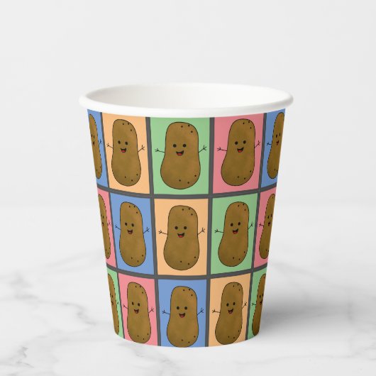 Gobelets En Papier Pomme de terre style pop art (Recto)