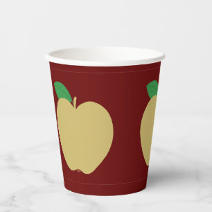 Gobelets En Papier Pomme d'or en rouge