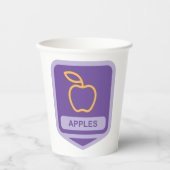 Gobelets En Papier Pomme violette Badge Conception Fruit Lover (Recto)