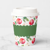 Gobelets En Papier Pommes rouges Botaniques personnalisables (Verso)