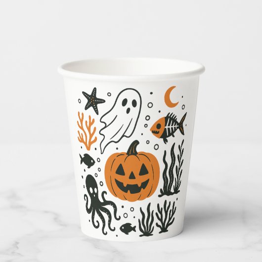 Gobelets En Papier pompage dans l'océan (Verso)