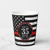 Gobelets En Papier Pompier Parti de retraite Personnalisé Mince Ligne (Verso)