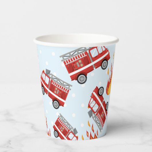 Gobelets En Papier Pompier Pompier Plaques papier fête d'anniversaire (Verso)