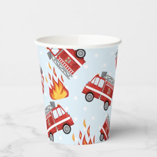 Gobelets En Papier Pompier Pompier Plaques papier fête d'anniversaire (Gauche)