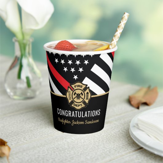 Gobelets En Papier Pompier Pompier Service de retraite pompier (Insitu)